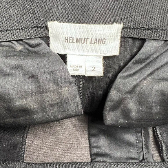 OWO Helmut Lang - Black Lambskin Leather & Cotton Combo Pull on Leggings, Size 2 - Picture 13 of 16